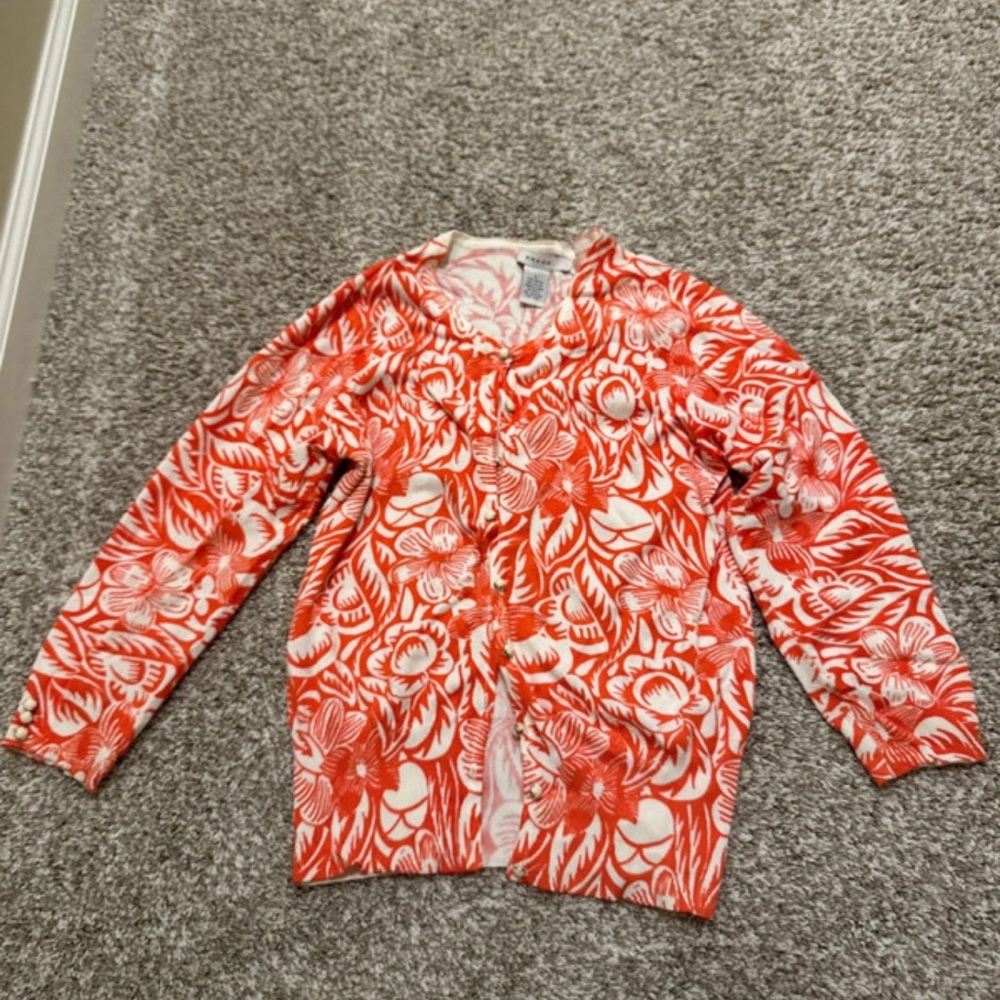 Grace Red and White Floral Cardigan